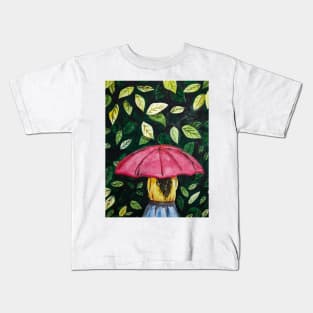 Girl with Umbrella Kids T-Shirt